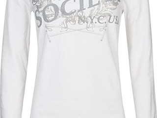 bluzka, t-shirt HV Polo Society Faab, r. L, damska, długi rękaw, biała, NOWA