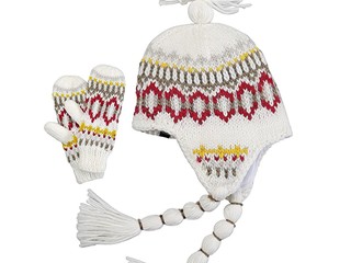 czapka i rękawiczki Icepeak Lisa, z pomponem , młodzieżowa, kolorowa, zestaw, Nowa