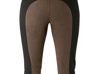 bryczesy Equilibre Super-Stretch Two Tone, r. 38, czarno-brązowe (schwarz), pełny lej, damskie, stan bdb