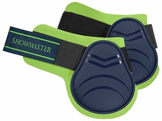 ochraniacze Showmaster Safety, r. Pony, limonkowe, para, tyły, NOWE