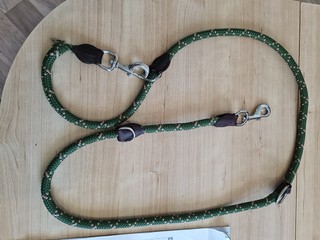 smycz dla psa Sugar Dog Coloured Rope , zielona, srebne okucia, używana