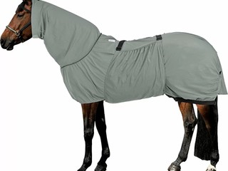 derka Thermo Master Dahna, r. 135 cm, szara, przeciw owadom, z kapturem, egzemowa, jak nowa(4)