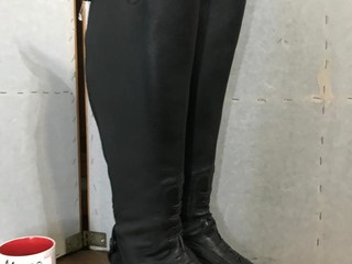 29.42. OFICERKI SKÓRZANE FIRMA FELIX BUHLER, ROZMIAR 42, ŁYDKA 42CM, WYS.: 47CM