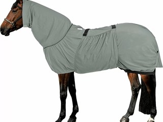 derka Thermo Master Dahna, r. 135 cm, szara, przeciw owadom, z kapturem, egzemowa, UV 50+, nowa(5)