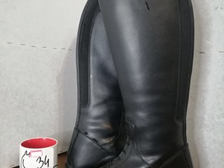 34.41. powystawowe oficerki, firma steeds, rozmiar 41R, łydka 38cm, wys.: 44,5cm