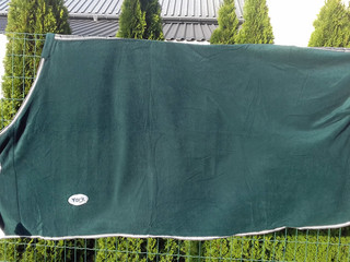Elegancka nowa derka polarowa butelkowa zieleń rozm. 125-155 cm POLECAM!