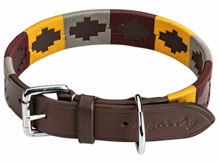 obroża Sugar Dog Polo Sports, r. L, brązowa, skórzana, bdb z wadą