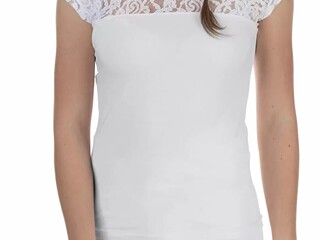 bluzka Steeds Lacey, r. 128 cm, konkursowa, biała, z koronką, używana