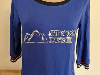 bluzka, koszulka Stonedeek Mabel, r. XS/S/M, chabrowa, jak nowa
