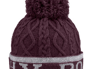 czapka Hv Polo Knit, bordowa, zimowa, NOWA
