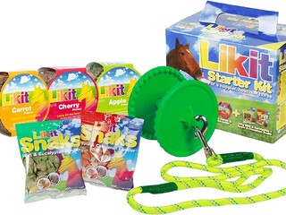 Sposób na nudę w stajni? LIKIT STARTER KIT! 3 lizawki, uchwyt, smaczki