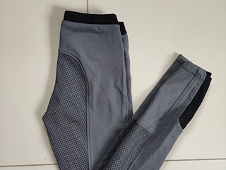 Legginsy jeździeckie, bryczesy HKM starlight 34/36 szare