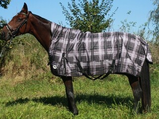 derka Jw-reitsport, r. 125 cm, 0 g, black/grey, padokowa, przedłużana szyja, z polarem, NOWA