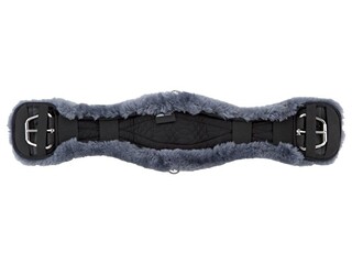 popręg westernowy Stonedeek Anatomica, r. 80 cm, 32", antracyt, z futrem naturalnym, NOWY