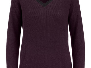 sweter Felix Buhler Emilia, r. M, śliwkowy, używany z wadą
