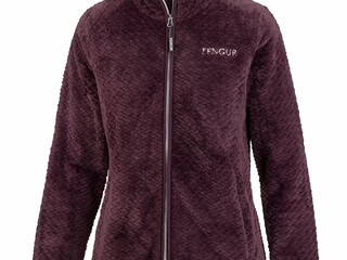 kurtka, bluza Fengur Svala, r. XS, śliwkowa, polarowa, damska, jak nowa, z wadą