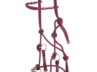 halter Twin Oaks 3 in 1, berry, r. COB/FULL, ogłowie sznurkowe, z wodzami, bdb, z wadą (1)