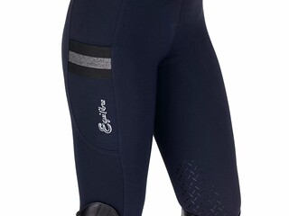 bryczesy Equilibre Alisha, r. 116 cm, legginsy, granatowe, lej kolanowy silikonowy, jak nowe