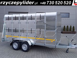 NW-012A WYPRZEDAŻ przyczepa + przegroda 360x177x186cm, do przewozu zwierząt, bydła, owiec, DMC 2700kg