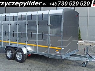NW-017A WYPRZEDAŻ przyczepa + przegroda 430x177x186cm, do przewozu zwierząt, bydła, owiec, DMC 3500kg