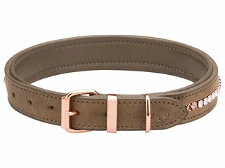 obroża Sugar Dog Romy, r. S-M - 32-36 cm, brązowa, cyrkonie, używana