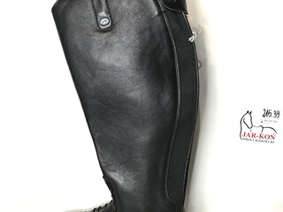 215.39. Oficerki skórzane Felix Buhler rozmiar 39 Wide, łydka 41-43 cm, wys.: 45 cm