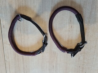 obroże, 2 szt, bordowe, 55 cm, używane