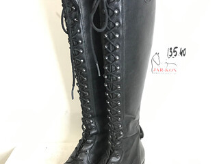 135.40 Oficerki skórzane firma Felix Buhler roz 40, łyd.: 38 cm+, wys. 45 cm