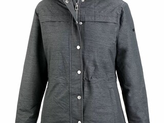 kurtka, parka Stonedeek, r. L , szara, damska, z kapturem, zimowa, z futerkiem, jak nowa z wadą