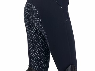 bryczesy Equilibre Caria, granatowe, r. 128 cm, dziecięce, pełny lej silikonowy, bdb
