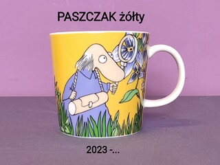 MUMINKI kubek Moomin Arabia Finland - PASZCZAK żółty - z naklejką