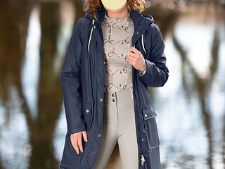 płaszcz Felix Buhler Paris, r. XS , granatowy, wodoodporny, damski, jak nowy
