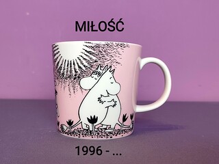 MUMINKI kubek Moomin Arabia Finland - MIŁOŚĆ /Love/ - z naklejką