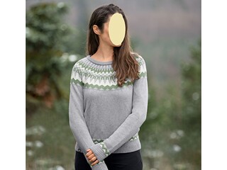 sweter Fengur Tryggur , r. XS , szaro- zielony, damski, jak nowy z wadą