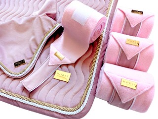 HORSS czaprak Velvet - Baby pink różowy