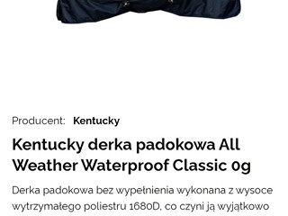 Kentucky derka padokowa All Weather Waterproof Classic 0g