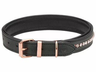 obroża Sugar Dog Romy, r. M ( 40 cm), czarna, cyrkonie, NOWA