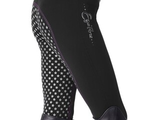 bryczesy Equilibre Bailey, r. 152 cm, czarne z różowym, legginsy, pełny silikonowy lej, młodzieżowe,  jak nowe
