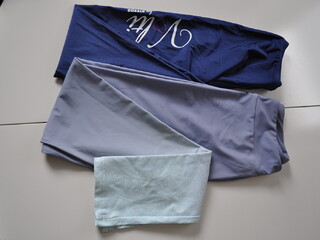 bryczesy legginsy STEEDS Volti, 2PACK , r. M i r. 176 cm , błękitne i granatowe, młodzieżowe, bdb z wadą