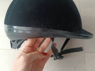 Kask HKM New Flock welurowy