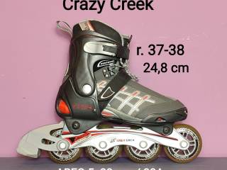 Jak nowe Rolki Crazy Creek - ABEC-5 koła 80 mm/80A - rozm. 37-38 /24,8 cm
