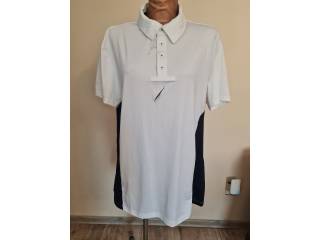 bluzka Felix Buhler, koszulka konkursowa, r. XL, biało-granatowa, męska, bdb, z wadą