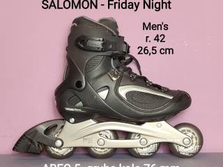 Raz użyte rolki Salomon męskie - koła FAT 76 mm - r. 42 - Friday Night