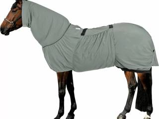 derka Thermo Master Dahna, r. 135 cm, szara, przeciw owadom, z kapturem, egzemowa, używana(21)