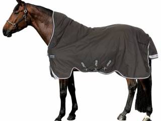 derka HORSEWARE AMIGO BRAVO 12 WUG Lite, grafitowa, r. 140 cm, 0 g, padokowa, bdb z wadą