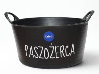 Paszożerca – miska 14L czarna do karmienia koni – pojemnik na paszę