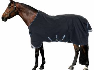 derka Horseware Amigo BRAVO 12 Turnout Lite mit Disc, r. 145 cm, granatowa, padokowa, używana z wadą