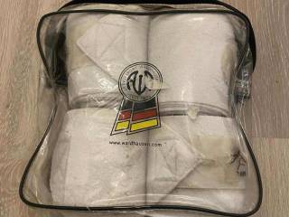 Owijki polarowe Waldhausen Basic Fleece – białe, używane (zestaw 4 szt.)