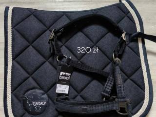 Zestaw czaprak i kantar pony eskadron granatowy