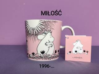 MUMINKI kubek Moomin Arabia Finland - MIŁOŚĆ - z naklejką i zawieszką